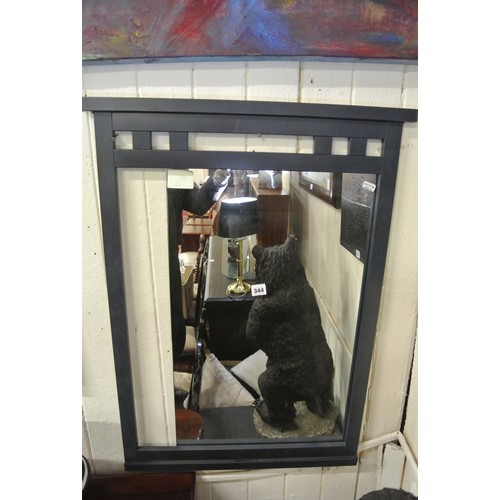 344 - Art deco style metal framed wall mirror