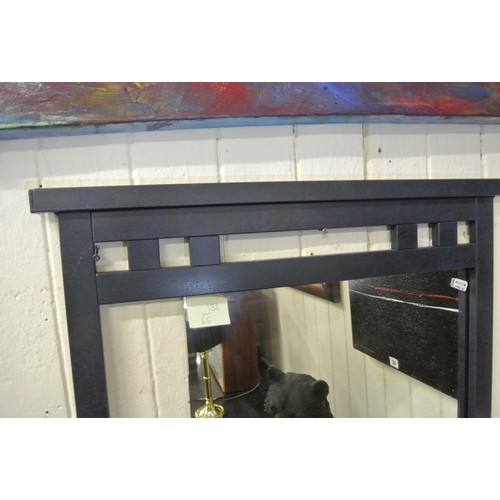 344 - Art deco style metal framed wall mirror