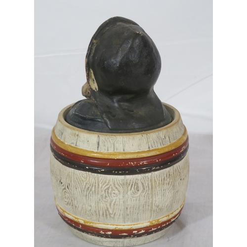 442 - Johann Maresch tobacco barrel shaped humidor with figured top, circa 1880