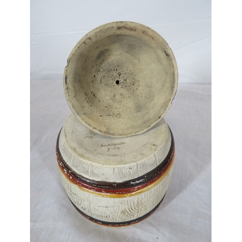 442 - Johann Maresch tobacco barrel shaped humidor with figured top, circa 1880