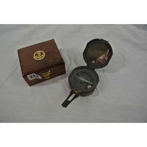 443 - Mariners chrome hand held folding compass stamped 'Stanley, London'