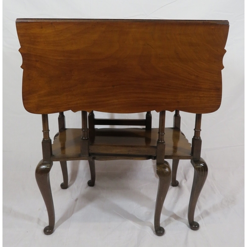 451 - Victorian mahogany pembroke table with drop leaves, gateleg support, turned columns, cabriole legs w... 