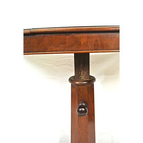 460 - William IV mahogany long occasional table or lectern with adjustable top, fold-up book stands, on he... 