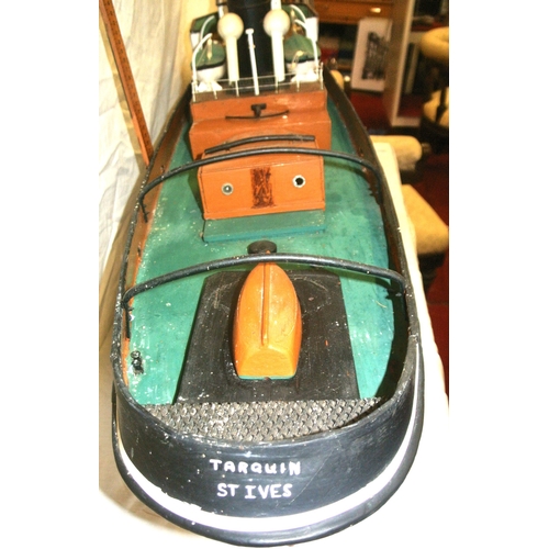 468 - Hand made model of steamship 'Tarquin' on stand