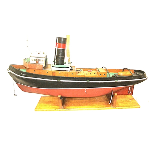 468 - Hand made model of steamship 'Tarquin' on stand