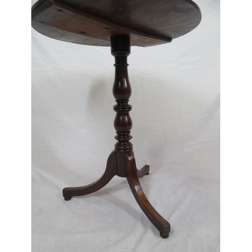 484 - Victorian mahogany occasional table with turned column & splayed tripod with bun feet
