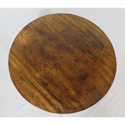 484 - Victorian mahogany occasional table with turned column & splayed tripod with bun feet
