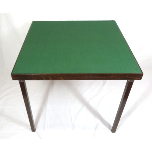 Edwardian style folding picnic or card table with baize lined top