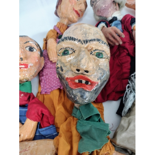 13 - 12 1930's Papier Mache Glove Puppet Dolls - Nursery Rhyme Themed Set