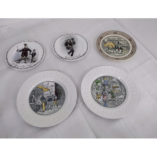 14 - 5 x Dickens Themed Decorative Plates to Include Adams & Royal Stafford