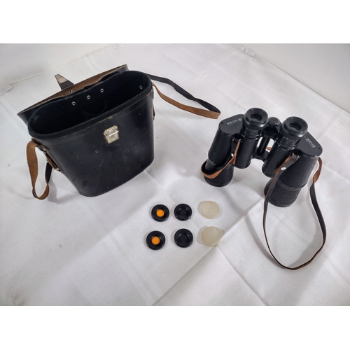 26 - Vintage Russian Zomz Military Binoculars GNB1 7x50 Roct 5.23-71 with Case and Accessories