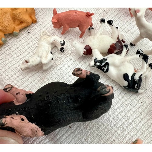 93 - Lot of Vintage Plastic Farm Animals Including Some Britains Ltd Toys