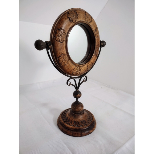 131 - Decorative Wooden Framed Table Mirror approx 400mm tall