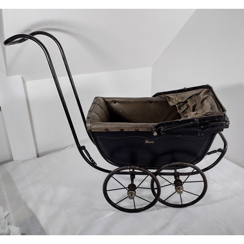 10 - c.1900s Dolls Pram With Suspension And Hidden Compartment/Foot Well.