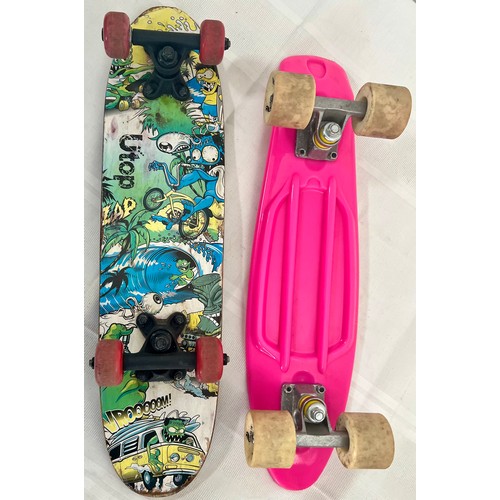 42 - 2 Pennyboard Style Skateboards including Utop Artwork on reverse