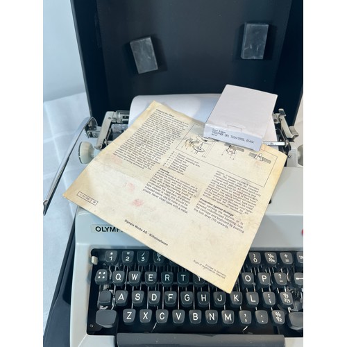 39 - Recently Serviced Cased Olympia SM Typewriter With Spare Ribbon