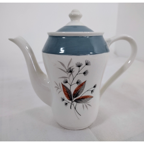 57 - C. 1960s Crownford Burslem Coffee Pot Leaves/Flowers