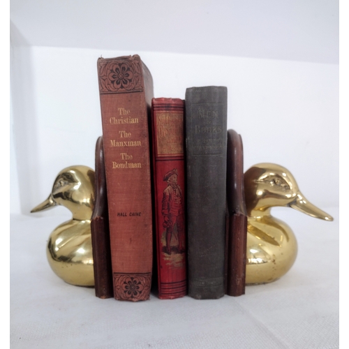 37 - Pair of Heavy Thomas Blakemore Brass Duck Head Bookends - approx 6