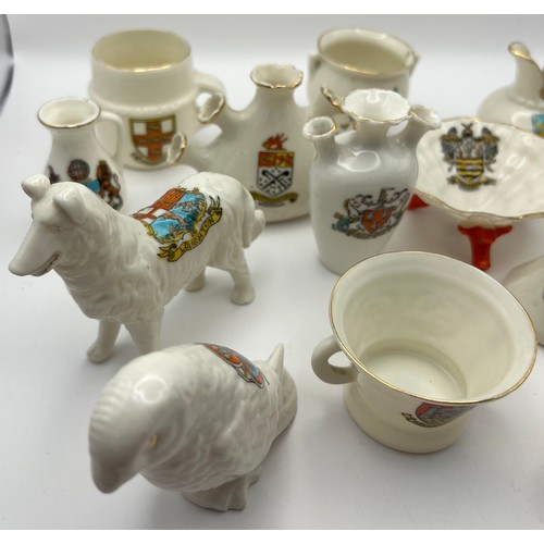 50 - C1-5-53 Selection of 14 Crestedware Crested China Items to include W H Goss, Gemma, A Ramsey Loughto... 