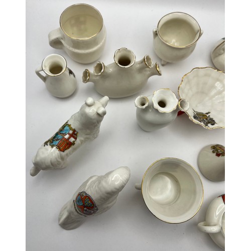 50 - C1-5-53 Selection of 14 Crestedware Crested China Items to include W H Goss, Gemma, A Ramsey Loughto... 