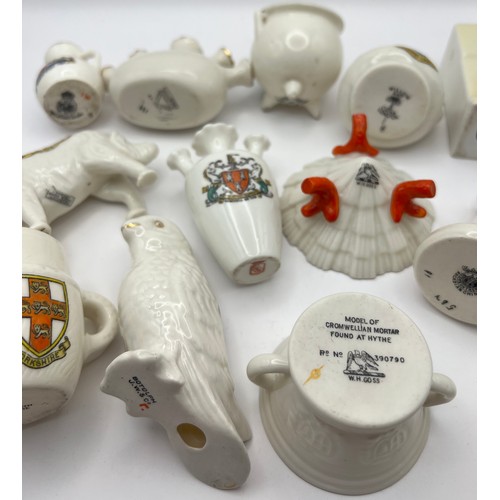 50 - C1-5-53 Selection of 14 Crestedware Crested China Items to include W H Goss, Gemma, A Ramsey Loughto... 