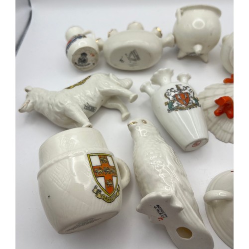 50 - C1-5-53 Selection of 14 Crestedware Crested China Items to include W H Goss, Gemma, A Ramsey Loughto... 