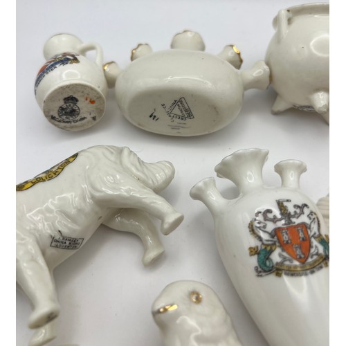 50 - C1-5-53 Selection of 14 Crestedware Crested China Items to include W H Goss, Gemma, A Ramsey Loughto... 