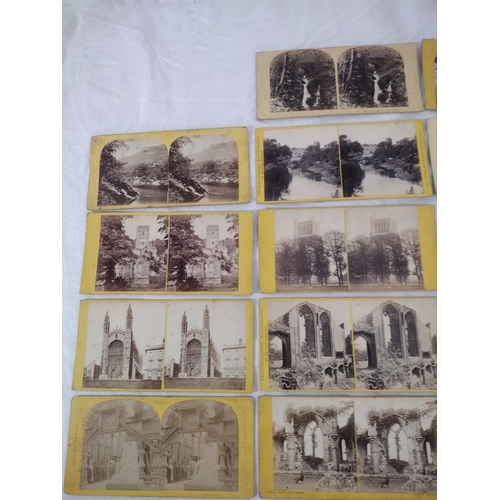 55 - Collection Of Mid-19th Century Stereoscopic Cards Featuring British Landmarks, Including Bristol Cat... 