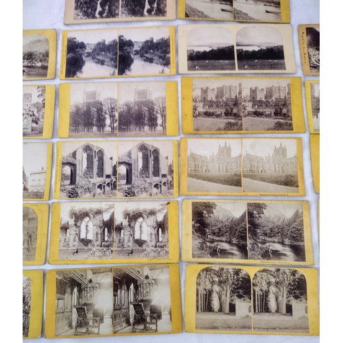 55 - Collection Of Mid-19th Century Stereoscopic Cards Featuring British Landmarks, Including Bristol Cat... 