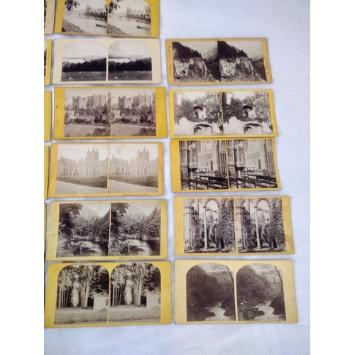 55 - Collection Of Mid-19th Century Stereoscopic Cards Featuring British Landmarks, Including Bristol Cat... 