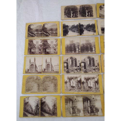 55 - Collection Of Mid-19th Century Stereoscopic Cards Featuring British Landmarks, Including Bristol Cat... 