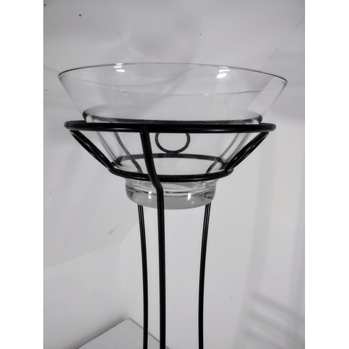 70 - Contemporary Glass Planter with Metal Stand Possibly Scandinavian approx 37