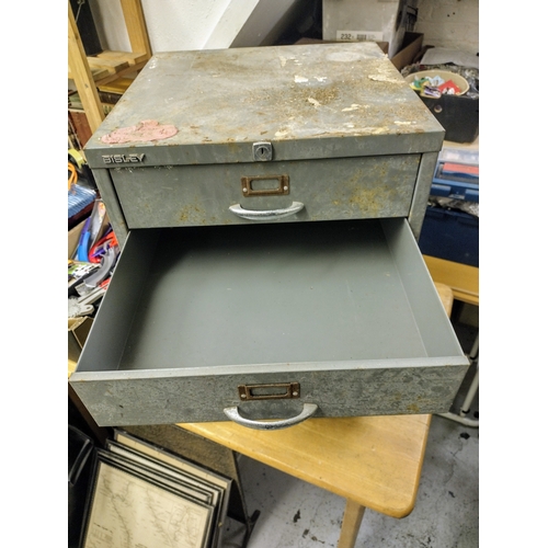 82 - Bisley Metal Filing Cabinet with Four Drawers, Featuring Industrial Design Approx 28