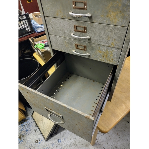 82 - Bisley Metal Filing Cabinet with Four Drawers, Featuring Industrial Design Approx 28