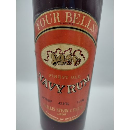 89 - Four Bells Navy Rum Bottled 1970s - Challis Stern & Co 75% Proof