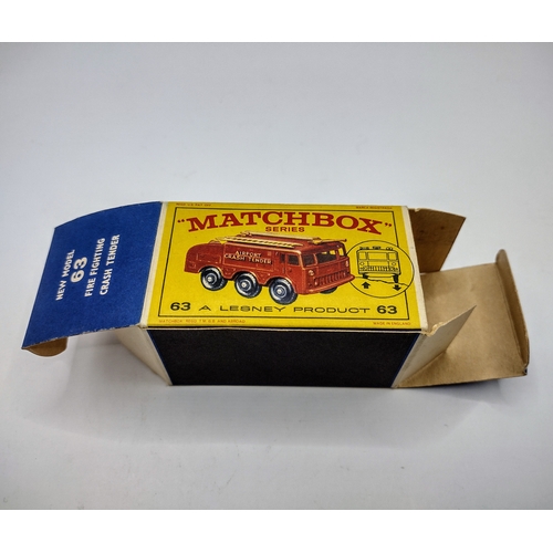 101 - Vintage Matchbox 63b Alvis Foamite Crash Tender - Silver Hose Nozzle, Type E Box