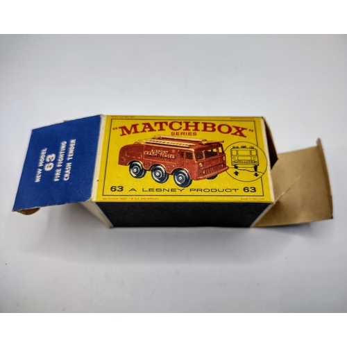 101 - Vintage Matchbox 63b Alvis Foamite Crash Tender - Silver Hose Nozzle, Type E Box