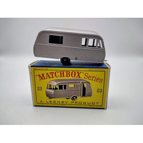 104 - Vintage Matchbox 23c Bluebird Caravan - Metallic Mauve (SPW)  On tow rear decal Silver Wheels. Type ... 