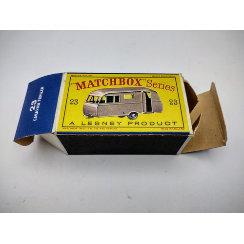 104 - Vintage Matchbox 23c Bluebird Caravan - Metallic Mauve (SPW)  On tow rear decal Silver Wheels. Type ... 