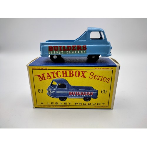 108 - Vintage Matchbox 60a Morris J2 PickUp Builders Supply Company - Black Wheels, with Rear Window. Type... 