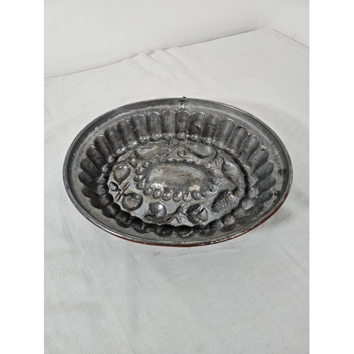 93 - Large French Copper Tin Lined Jelly Cake Mould