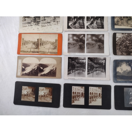 116 - Collection of Late 19th to Early 20th Century Stereoscopic Cards and Informational Ephemera, Featuri... 