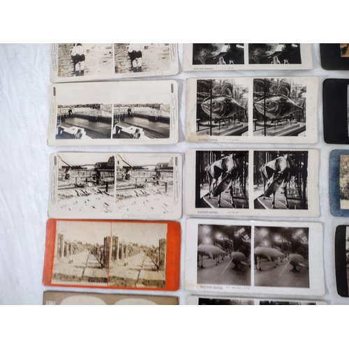 116 - Collection of Late 19th to Early 20th Century Stereoscopic Cards and Informational Ephemera, Featuri... 