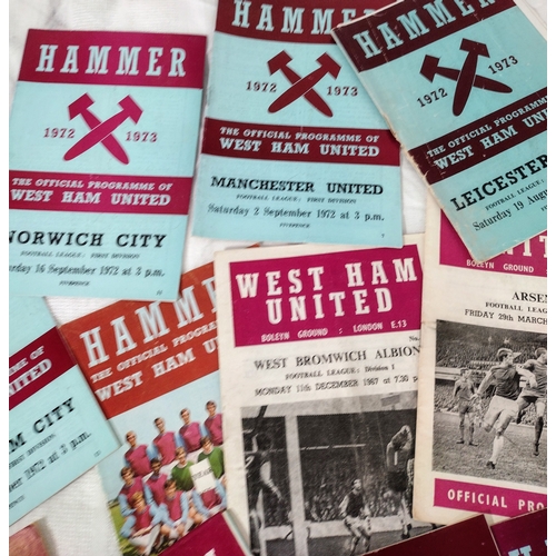 125 - Collection of West Ham United Football Programmes, Mid 60s to Late 70s, Featuring Approximately 100 ... 