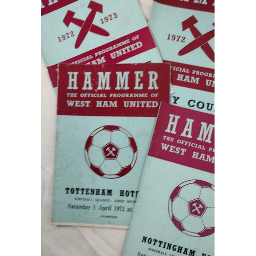 125 - Collection of West Ham United Football Programmes, Mid 60s to Late 70s, Featuring Approximately 100 ... 