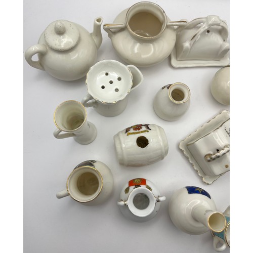 120 - C1-5-57 Selection of 16 Crestedware Crested China Items to include WH Goss, A&S Arcadian, Gemma, Imp... 