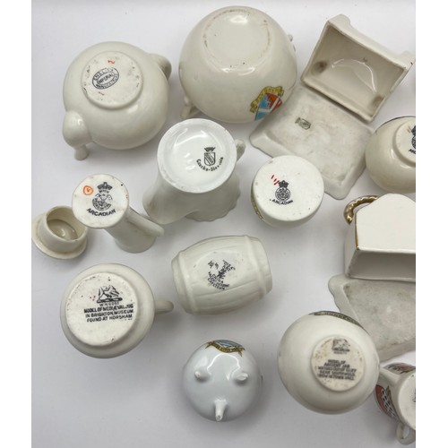 120 - C1-5-57 Selection of 16 Crestedware Crested China Items to include WH Goss, A&S Arcadian, Gemma, Imp... 