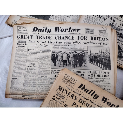 128 - Complete 1952 Collection of Daily Worker Newspapers, Highlighting Historical Global and British Even... 