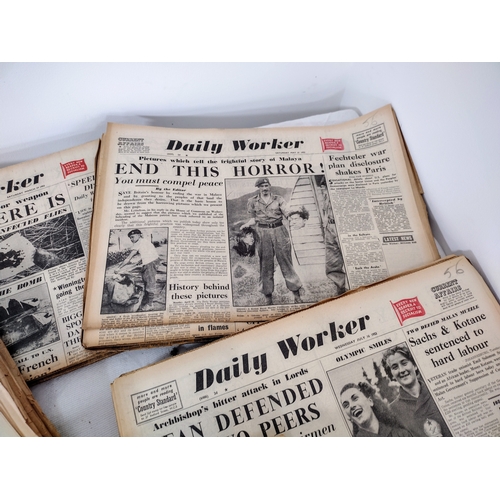 128 - Complete 1952 Collection of Daily Worker Newspapers, Highlighting Historical Global and British Even... 