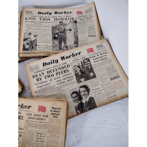 128 - Complete 1952 Collection of Daily Worker Newspapers, Highlighting Historical Global and British Even... 